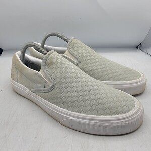 Vans Slip On Mens 9.5 Gray Checkered Sneaker Shoes Casual Comfort Walking